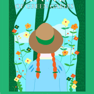 Kate Armstrong, grade 10, "Anne of Green Gables," digital print, 8x10 in. Students were given the assignment of re-designing the cover of a favorite book using their skills in Adobe Illustrator, a vector-based drawing program. Kate's work is a completely original piece that brings life to the character of Anne through thematic color schemes reflective of the story.